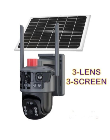 4K 8MP Triple-Lens 4G Solar PTZ CCTV Camera